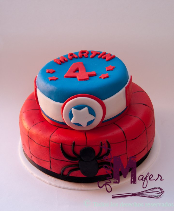 torta-superheroes-spiderman-y-capitan-america