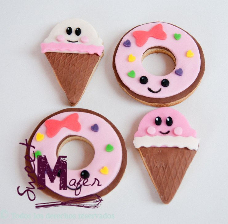 galletas kawaii de conos y donuts de sweet mafer