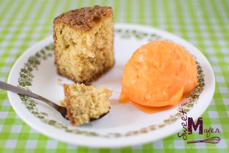 Torta de vainilla de Sweet Mafer con helado