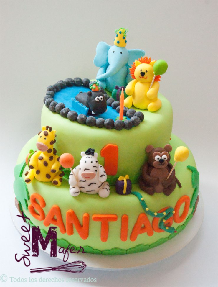 Torta de animales de la selva