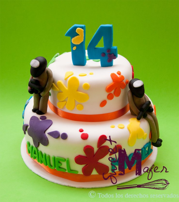 Torta paintball de Sweet Mafer