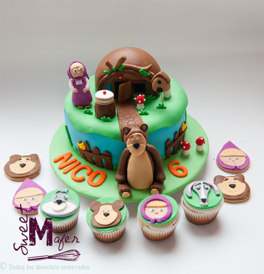 Cumpleaños Masha y el oso, image size:1024x1063