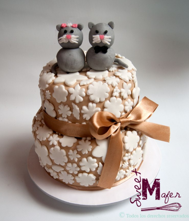Torta boda con gatos